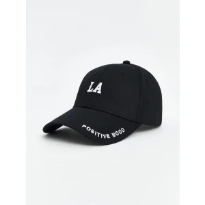 LCW ACCESSORIES Siyah Yazı Nakışlı Kadın Kep Şapka