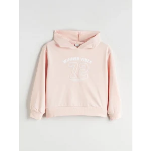 LCW Kids Pembe Kapüşonlu Baskılı Kız Çocuk Sweatshirt
