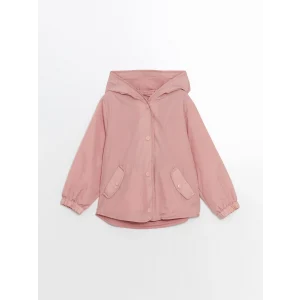 LCW Kids Pembe Kapüşonlu Kız Çocuk Yağmurluk
