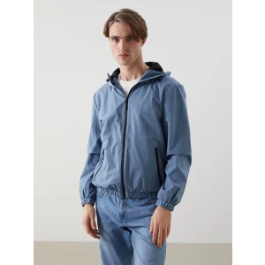 XSIDE Mavi Standart Kalıp Kapüşonlu Erkek Yağmurluk