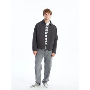 XSIDE Antrasit Rahat Kalıp Gömlek Yaka Erkek Mont