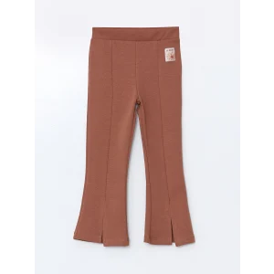 LCW Kids Kahverengi Beli Lastikli Kız Çocuk İspanyol Paça Tayt Pantolon