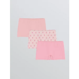LCW Kids Pembe Baskılı Kız Çocuk Boxer 3lü
