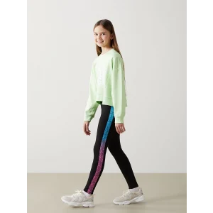 LCW Kids Siyah Beli Lastikli Kız Çocuk Tayt