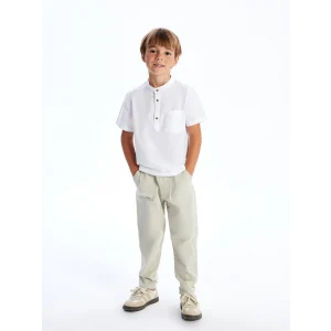 LCW Kids Beyaz Hakim Yaka Poplin Erkek Çocuk Gömlek