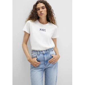 Mavi 1613412-70057 Mavi Logo Baskılı Beyaz Tişört