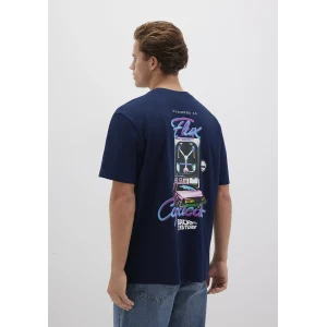 Mavi 0612925-89353 Back To The Future Baskılı Mavi Tişört