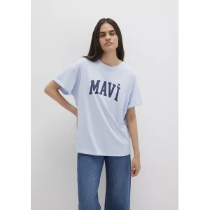 Mavi 1600843-70717 Mavi Logo Baskılı Mavi Tişört