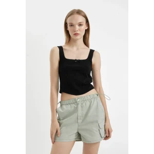 Defacto D1175 Siyah Coool Fitted V Yaka Modal Atlet