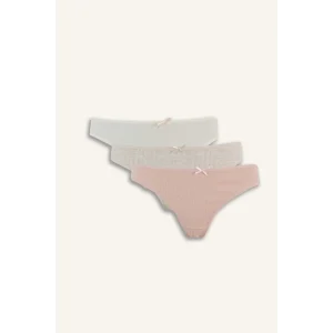 Defacto D6396 Bordo 3lü Basic Düz Brazilian Külot-Fall in Love