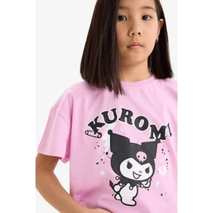 Defacto E6566 Pembe Kız Çocuk Bisiklet Yaka Kısa Kollu Tişört