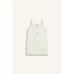 Defacto E7076 Ekru Kız Çocuk Desenli 2li Atlet