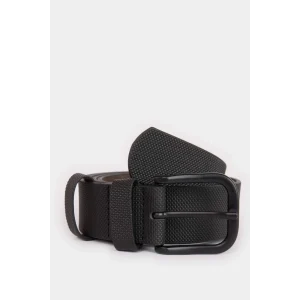 Defacto R4820 Siyah Erkek Oval Toka Suni Deri Jean Kemeri