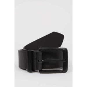 Defacto D3287 Siyah Erkek Suni Deri Jean Kemeri