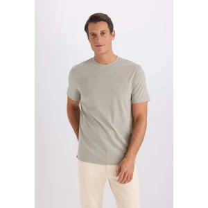 Defacto V7699 Haki %100 Pamuk New Regular Fit Bisiklet Yaka Basic Düz Kısa Kollu Tişört