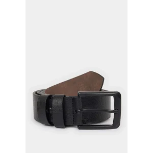 Defacto V0621 Siyah Erkek Dikdörtgen Toka Suni Deri Jean Kemeri