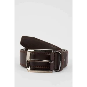 Defacto U5590 Kahve Erkek Dikdörtgen Toka Deri Görünümlü Kemer