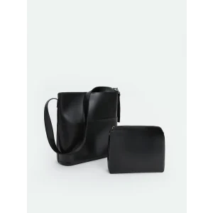 LCW ACCESSORIES Siyah Derİ Görünümlü Kadın Çanta ve Cüzdan