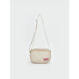 LCW ACCESSORIES Bej Deri Görünümlü Kız Çocuk Omuz Çantası