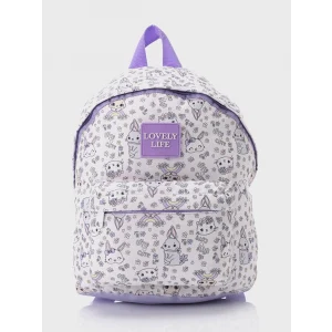 LCW ACCESSORIES Ekru Baskılı Kız Çocuk Sırt Çantası