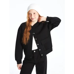 LCW Kids Siyah Uzun Kollu Kız Çocuk Kolej Ceket