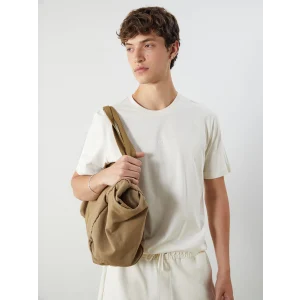 XSIDE Bej Bisiklet Yaka Baskılı Penye Erkek Tişört