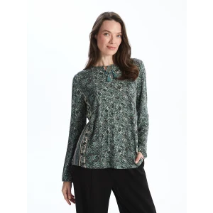 LCW Grace Haki Bağlamalı Yaka Desenli Kadın Bluz