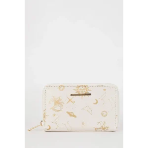 Defacto B3775 Bej Kadın Uzay Baskılı Suni Deri Cüzdan