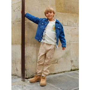 LCW Kids Bej Beli Lastikli Erkek Çocuk Kargo Jogger Pantolon