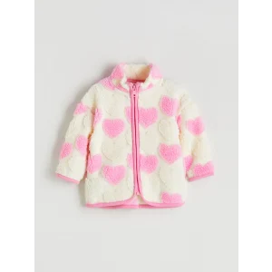 LCW baby Ekru Kalp Desenli Kız Bebek Hırka