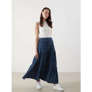 LCW Grace Lacivert Beli Lastikli Çiçekli Kadın Etek