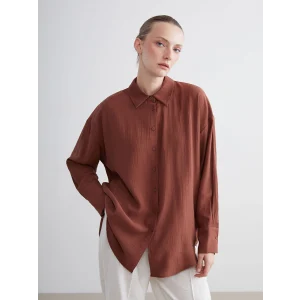 LCWAIKIKI Classic Kahverengi Dokulu Kadın Gömlek