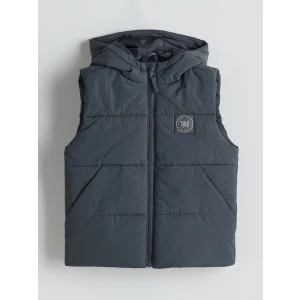 LCW Kids Gri Kapüşonlu Erkek Çocuk Yelek