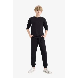 Defacto K8852A6BK81 Siyah Erkek Çocuk Beli Lastikli Okul Jogger Eşofman Altı