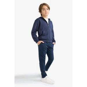 Defacto X6955A6NV253 Lacivert Erkek Çocuk Beli Lastikli Düz Paça Basic Düz Eşofman Altı