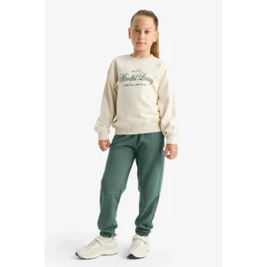 Defacto F0389A8GN470 Yeşil Kız Çocuk Beli Lastikli Jogger Eşofman Altı