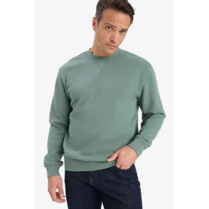 Defacto E8339AXKH458 Haki %100 Pamuk Regular Fit Bisiklet Yaka Sweatshirt