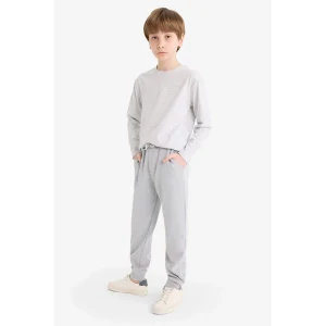 Defacto R5970A6GR377 Gri Erkek Çocuk Beli Lastikli Okul Jogger Eşofman Altı