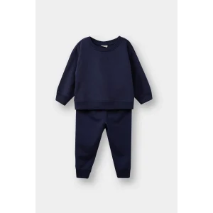 Defacto E8434A5NV241 Lacivert Erkek Bebek 2li Takım Basic Düz Sweatshirt Eşofman Altı