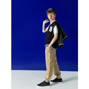 LCW Kids Bej Rahat Kalıp Erkek Çocuk Jogger Kargo Pantolon