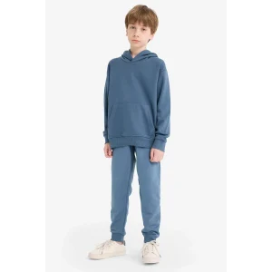 Defacto K8852 İndigo Erkek Çocuk Beli Lastikli Okul Jogger Eşofman Altı