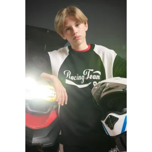 Defacto F1965A8BK81 Siyah Erkek Çocuk Bisiklet Yaka Baskılı Sweatshirt