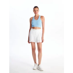 XSIDE ACTIVE Beyaz Kadın Beli Lastikli Düz Şort Etek