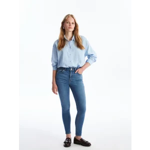 LCW Jeans Indigo Yüksek Bel Push Up Kadın Jean Pantolon