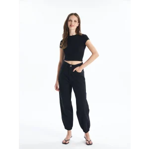 LCW Jeans Siyah Jogger Kadın Jean Pantolon