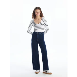 LCW Jeans Indigo Wideleg Kadın Jean Pantolon