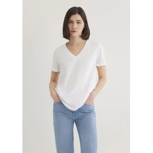 Mavi 166248-620 V Yaka Beyaz Basic Tişört