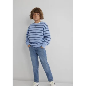 Mavi 6S10144-90780 Mavi Logo Çizgili Mavi Sweatshirt