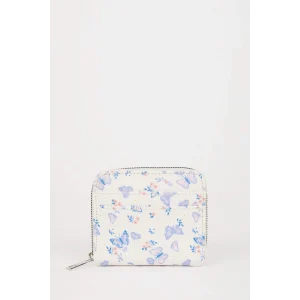 Defacto C1778AXBG26 Bej Kadın Kelebek Baskılı Suni Deri Cüzdan