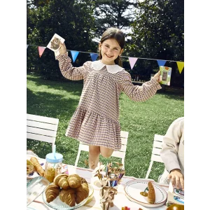 LCW Kids Turuncu Kız Bebek Oyun Saatlerine Uygun Rahat Elbise